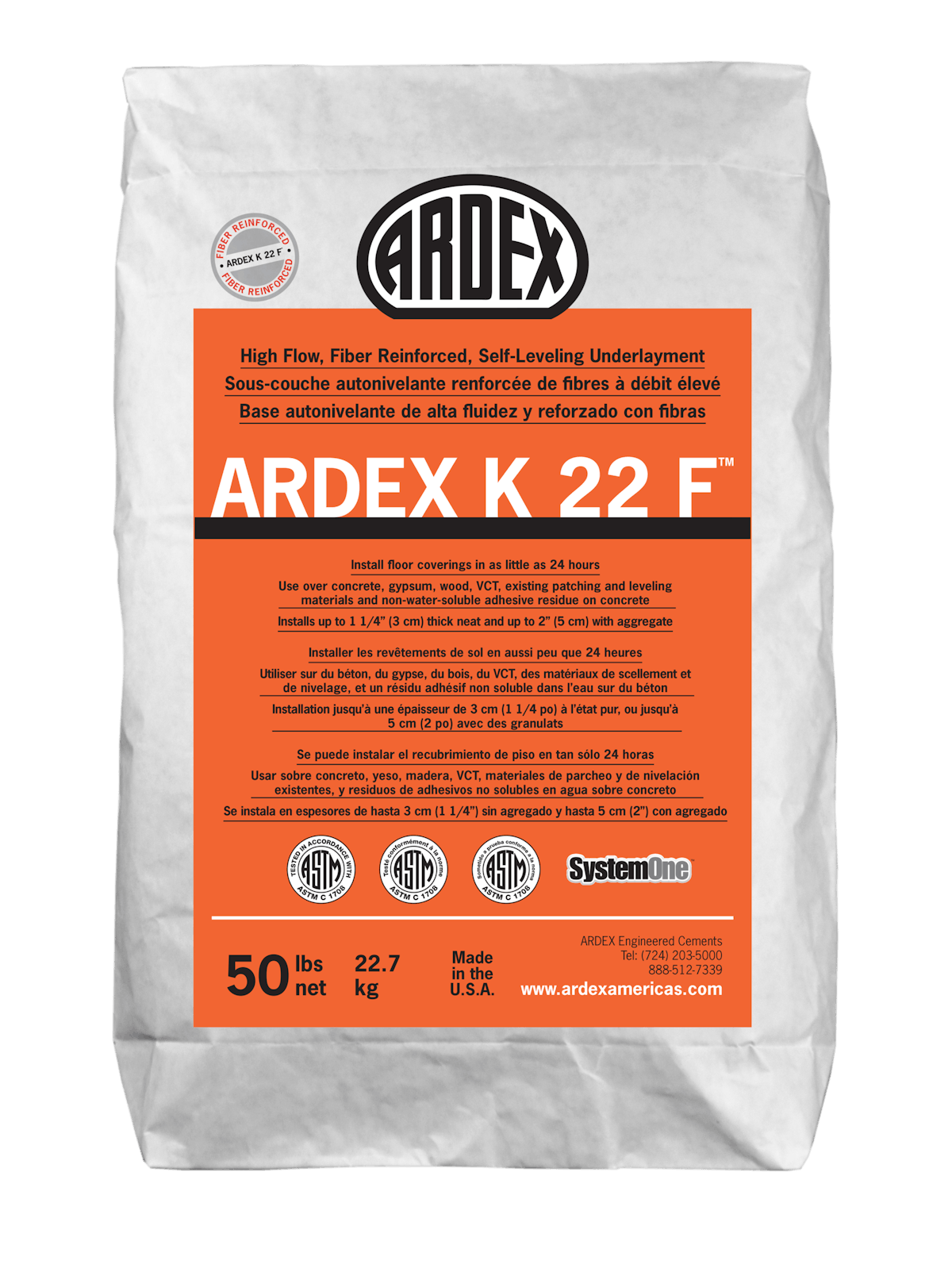 ARDEX K 22 F High Flow, Fiber Reinforced, SelfLeveling Underlayment