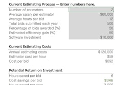 It’s valuable to look not only at how quickly the company will gain back the initial investment in terms of cost-savings, but also at the number of man-hours the estimating team will save.