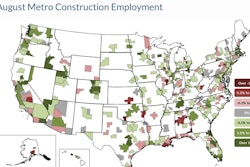 Construction employment increased in 220, or 61%, of 358 metro areas in the past year, held steady in 62 areas, and declined in 76 areas.