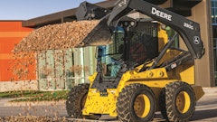 Skid steers are great on harder surfaces like concrete and asphalt, especially with hard tires.