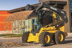 Skid steers are great on harder surfaces like concrete and asphalt, especially with hard tires.