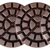 Robles Concrete started with Superabrasive’s HD Copper discs, which cut the concrete really fast without leaving deep scratches. The copper discs have to be used wet, and an auto scrubber was cleaning diligently after each pass.