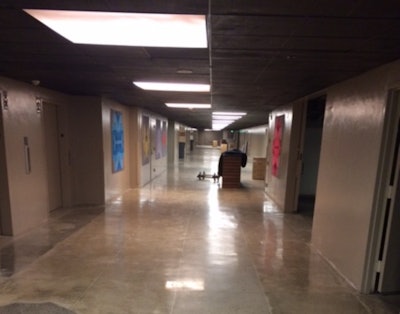 Pictured here is the basement corridor floor at the Bill Graham Civic Auditorium after the project was completed.