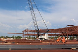 “We planned to lift 50 pieces a day, and we started lifting three days behind schedule,” said Ben McGregor, Vice President of Basden Steel’s Oklahoma division. “Three weeks into the lifting phase, we were 164 pieces, or three days, ahead of schedule by using the HC 285 crane. We finished hanging our last piece of steel about one week ahead of schedule.”