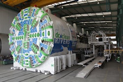 The 'Lady Bird' tunnel boring machine was used to construct the 23,600-ft. Blue Plains Tunnel, which measured 23 ft. in diameter.