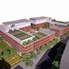 The model of the new 122 Delaware Apartment complex shown here is an all concrete structure. The apartment building rooftops will include gardens and concrete paver walkways, a load that concrete can easily accommodate.