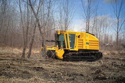A dedicated mulcher tractor is more likely to have a rugged design with the required safety features built specifically for forestry applications.
