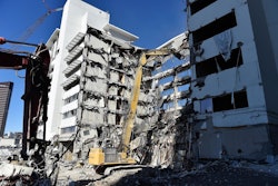 The majority of the demolition was performed using hydraulic excavators equipped with cutting shears and grapplers as attachments. NorthStar anticipated using as many as two excavators per team and four teams total, operating concurrently while the large-scale demolition and waste-sorting activities were underway.