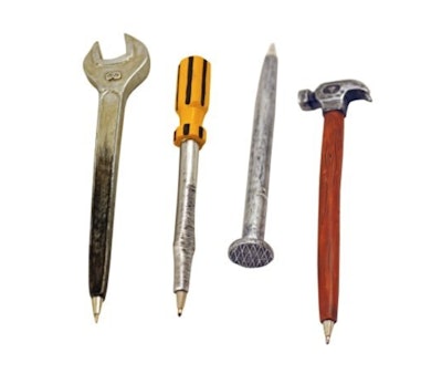 Pen set designed to look like hand tools makes boring writing tasks more fun!