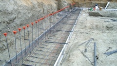 Figure 1: Complicated footing reinforcement showing standard hooks for vertical dowels.