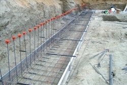 Figure 1: Complicated footing reinforcement showing standard hooks for vertical dowels.