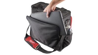 Milwaukee Tool's Jobsite Tech Bag provides a secure place to store and transport tools and technology while on the jobsite.