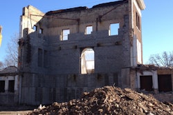 North Hall required conventional demolition. However, it also required an extensive amount of hand demolition, shoring and artifact removal and preservation. Custom fabricated scaffold systems were necessary to access and shore existing components.