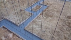 Figure 1: Footing for private residence with vertical wall reinforcement wet set in footing.