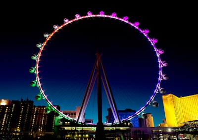 For the best views above the Las Vegas Strip, buy a ticket for a nighttime ride on the High Roller observation wheel.