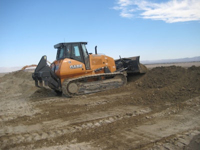 Team Rubicon and Case dozer at Salton Sea