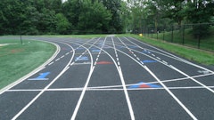 Start to finish the South River High School running track took 40 days to complete, including 14 days where it sat idle waiting for the asphalt to cure before the rubber surface was installed.