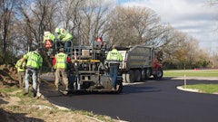 The asphalt mix design was special to help prevent the asphalt from tearing or raveling due to the strong friction and heat generated from the tires on the racing carts. 255 tons of asphalt binder and 255 tons of asphalt surface was used.