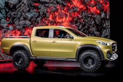 The Mercedes-Benz X-Class pickup truck, seen here in concept at last October's reveal, is expected to go on sale in Europe, Australia, Latin America, and South Africa beginning later in 2017.