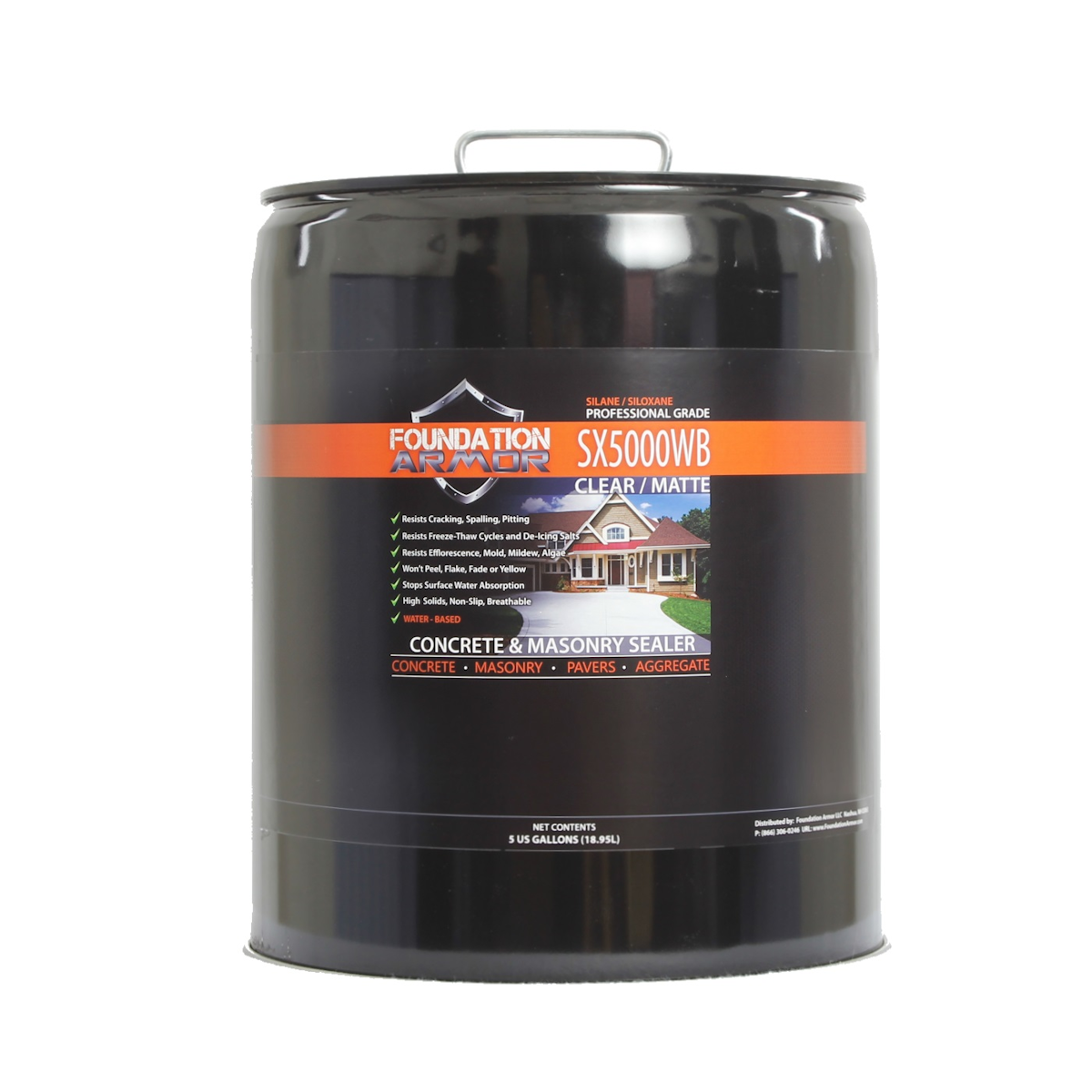 Armor SX5000 Waterbased Silane Siloxane Water Repellent Concrete Sealer From Foundation Armor