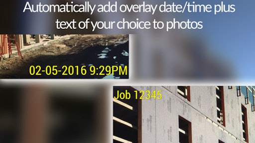 Photos taken with jobPix are overlaid with a date and time stamp and optional text of your choosing.