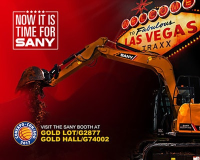 At CONEXPO-CON/AGG 2017 SANY will display 27 machines and 64 parts, a dozen of which will make their debut and are specially designed to meet the requirements of the high-end EU and US markets.