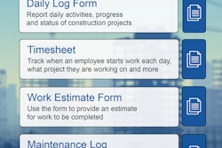 Construction Manager lets users fill out and share forms such as maintenance logs, daily reports, job estimator and weekly timesheets.