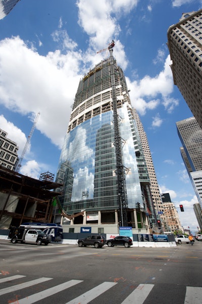 The new Wilshire Grand Center will offer luxury hotel rooms, cutting edge restaurants, businesses and attractive nightlife offerings.