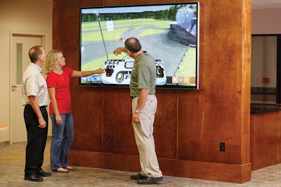 JLG's lift and access equipment simulator employs advanced gamification learning, similar to a video game experience, to familiarize operators with the controls and operation of boom lifts and telehandlers.