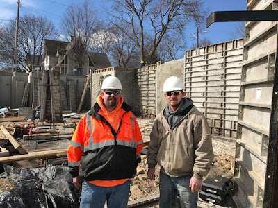 Pictured left to right is Chad Hellmer, project manager and Matt Van Wyk, owner of Van Wyks Concrete Construction Company.