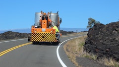 Restriping work in Hawai‘i Volcanoes National Park covered 66 miles of roads and 20 parking lots.