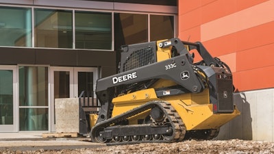 A good track loader would not have more than 6 psi ground pressure and ideally you would want to be closer to 5 psi ground pressure and under to make a good machine that is not going to sink in soft, muddy conditions. For the largest compact track loaders achieving these low ground pressures is possible by putting more track on the ground.