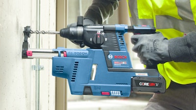 GBH18V-26 rotary hammer with dust collector attachment