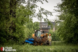 The CASE TR310 CTLs were used in debris management initiatives during the project, including the removal of fallen or dangerous trees, trash, overgrowth and the consolidation of debris and refuse, as well as the demolition of several garages and other outbuildings.