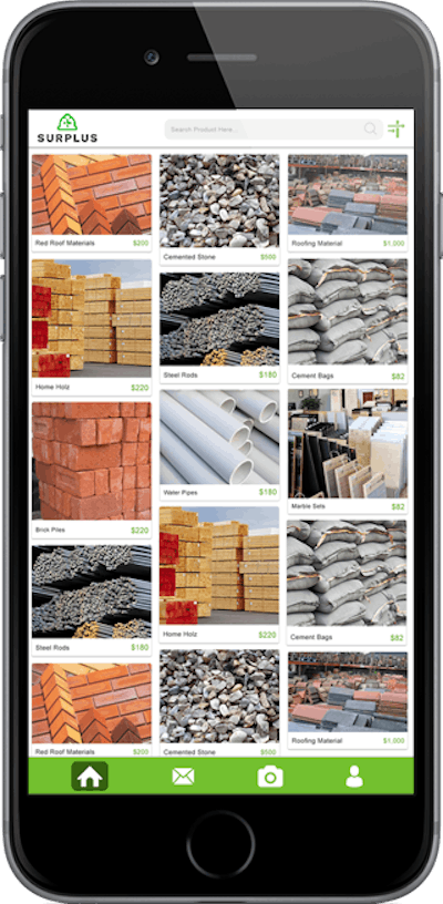 SURPLUS is a mobile material marketplace for construction trades which allows contractors to post and search for excess materials in their area from one platform.