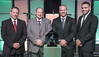 Mack Trucks crowned the “Slackers” (above) from CIT Trucks in Rockford, Illinois champions of the 2017 Mack Masters Competition final held at the Mack Customer Center in Allentown, PA. From left to right are Jim Garner, Tim Stahl, TJ Stahl and Chris Zahara. The CIT Trucks team beat out eight others for the title during a comprehensive, hands-on final challenge designed to test the skills of Mack’s top service technicians.
