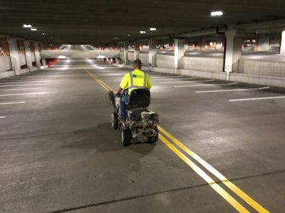 The Mall of America allowed Asphalt Associates in from 10 p.m. when the mall closed to 8 a.m. when it opened. “But traffic usually forced us out by 6 a.m.,” Bill Halbach says. “It was still enough time for us to hit our scheduled production.”