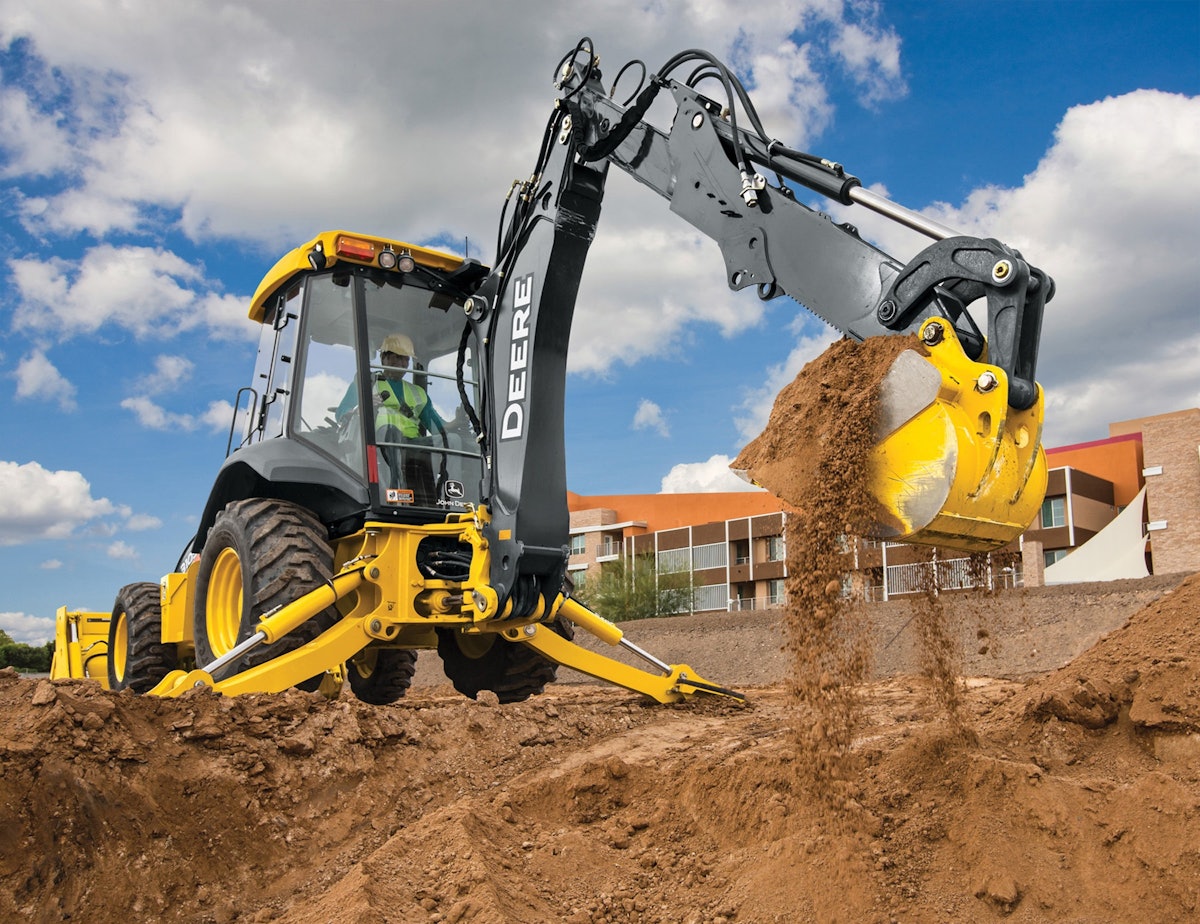 John Deere L Series Backhoes Put LoadSensing Hydraulics in a 14ft