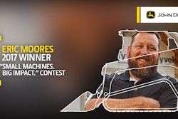 Contest winner Eric Moores of Woodbine, Iowa, received a new 333G compact track loader (CTL) with a WorkSite Pro bucket attachment.