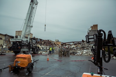 Brandenburg Industrial Services was responsible for collapsing the hotel in different ways allowing the rescue teams to train using all their resources.