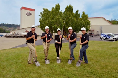 Pictured (from left) are: Doug Marple, Engineering and Maintenance Manager; Jesse David, President, Americas; Lori Angelo, Chief Financial Officer and VP Shared Services; Jim Masterson, Director of Operations and Ron Juncal, Plant Manager.