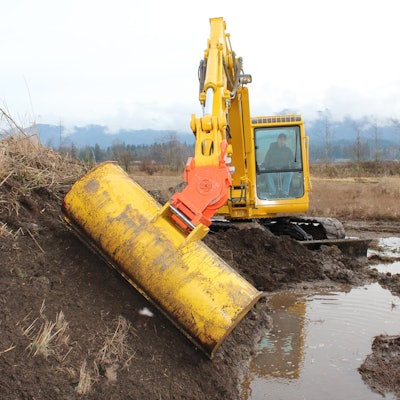 Tilt-rotators offer productivity advantages compared to standard couplers when used in grading, leveling and finishing applications, especially when creating multi-angle slopes.