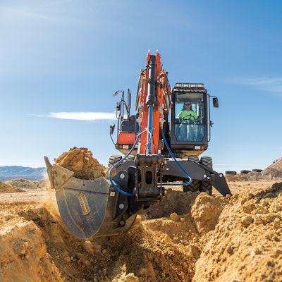 One of the biggest advantages of using tilting couplers with excavator attachments is the machine’s increased range of motion.