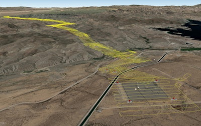 Transmission line and substation flight path.