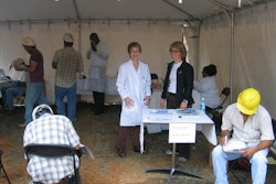 On the jobsite, a private space is set up where PC Construction employees can visit the traveling health coaches.