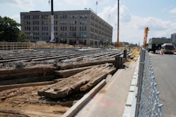 Work crews work to replace a bridge over the Massachusetts Turnpike, part of in MassDOT's (Massachusetts Department of Transportation) Commonwealth Avenue Bridge Replacement Project, in Boston, Massachusetts, U.S., August 4, 2017.