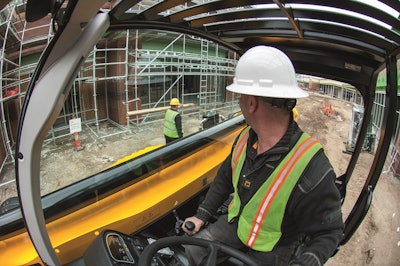 With JCB’s low-profile boom, operators sit higher, giving them improved visibility of the work site.
