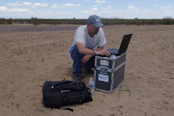 One of Power Engineers’ licensed remote pilots, Andy Bartos, at flight control station.