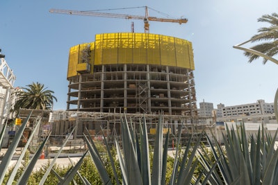 With one crane, Morley Construction was able to complete one floor a week at the San Diego condo project.