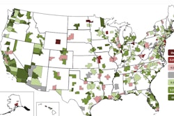 The largest percentage decreases for the year were in Grand Forks, N.D.-Minn. (-21%, -1,000 jobs). The largest percentage gains occurred in the Bloomington, Ill. metro area (63%, 1,900 jobs)